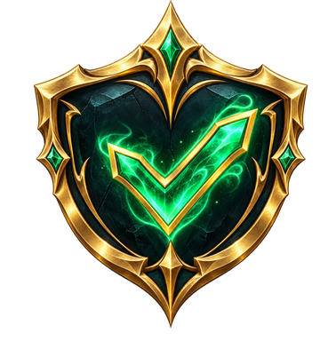 Logo atual do GuardiãoBot: escudo dourado com símbolo de confirmação verde